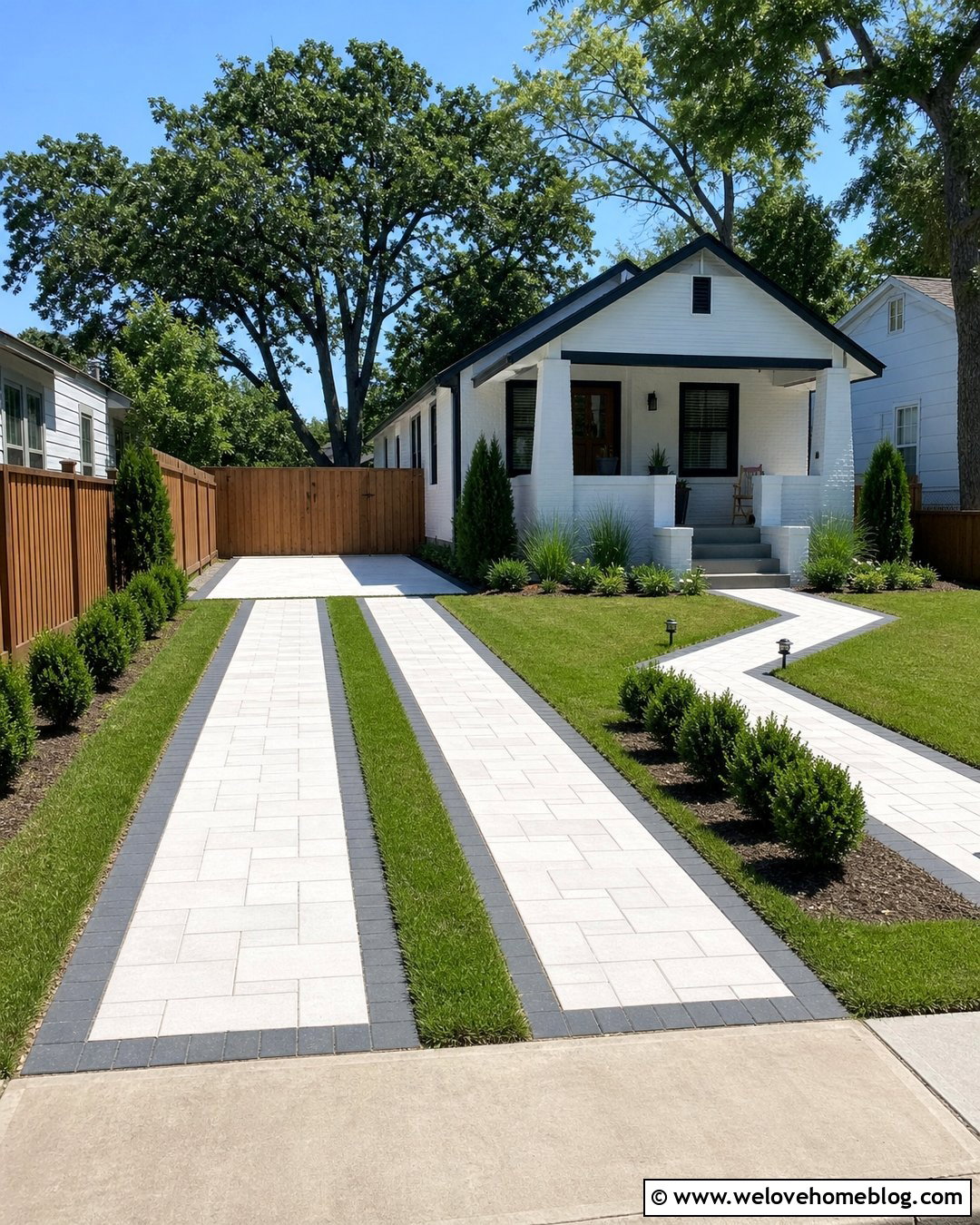 20 White Brick Driveway Ideas for Crisp, Classic Curb Appeal
