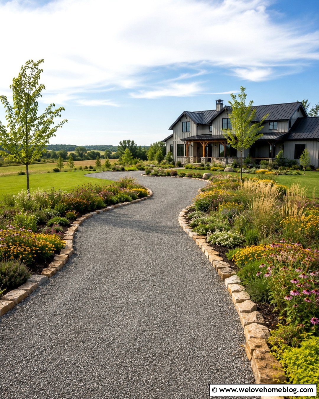 Native Garden Beside Gravel Driveway - 20 Garden Beside Driveway Ideas