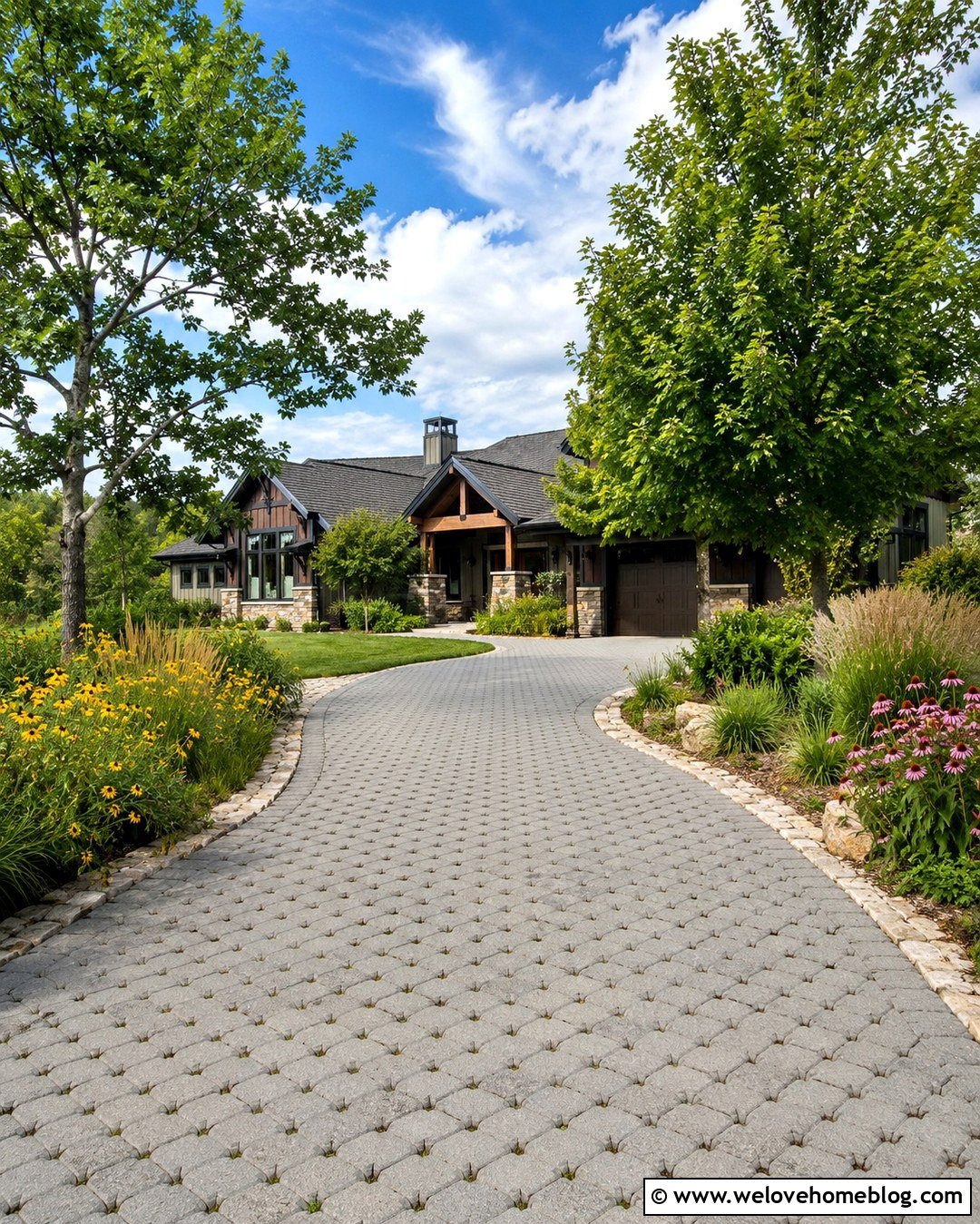 Native Tree Driveway With Wildflowers - 20 Summer Tree-Lined Driveway Ideas