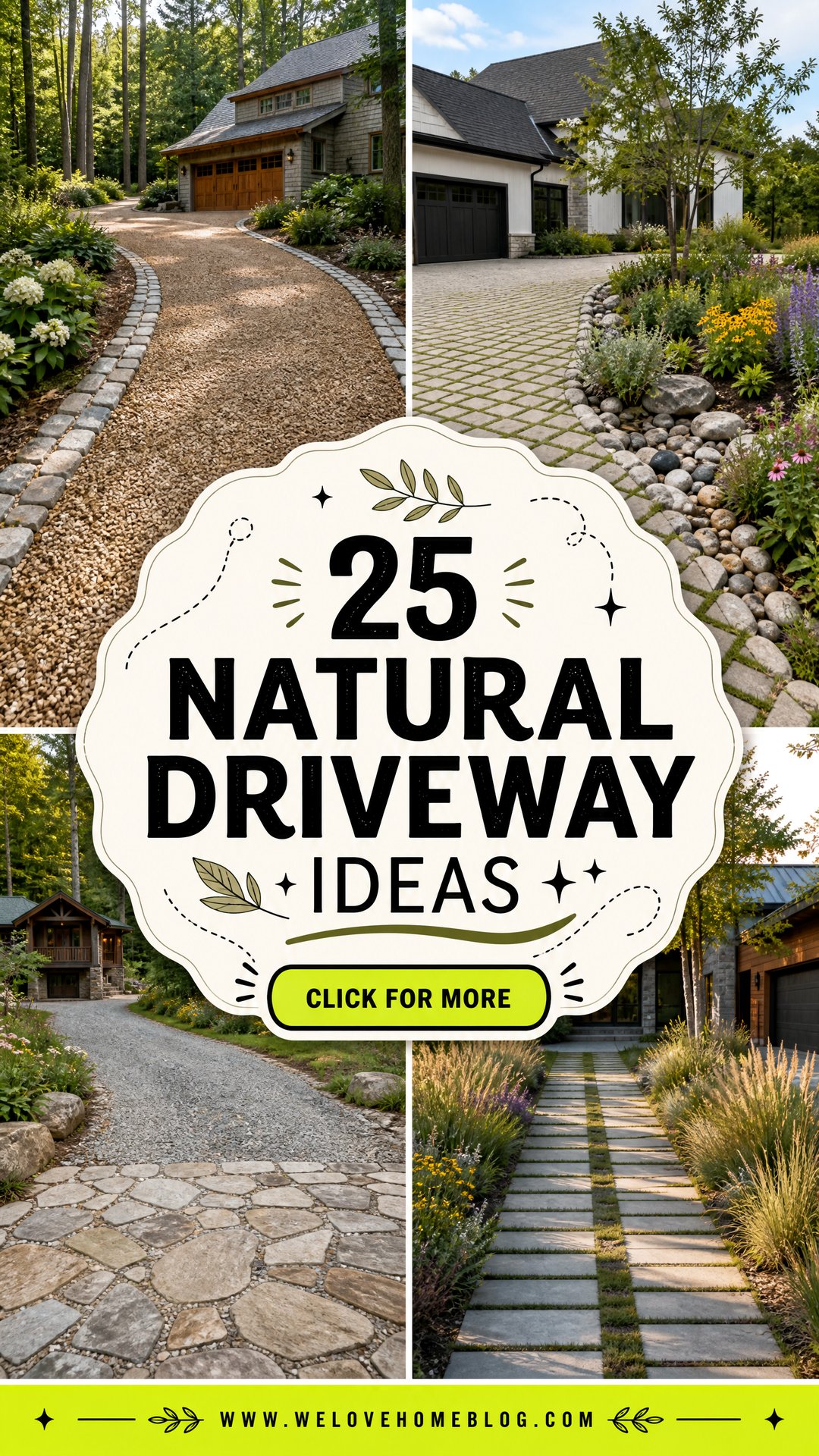 25 Natural Driveway Ideas for a Relaxed Organic-Looking Home - 25 Natural Driveway Ideas for a Relaxed, Organic-Looking Home