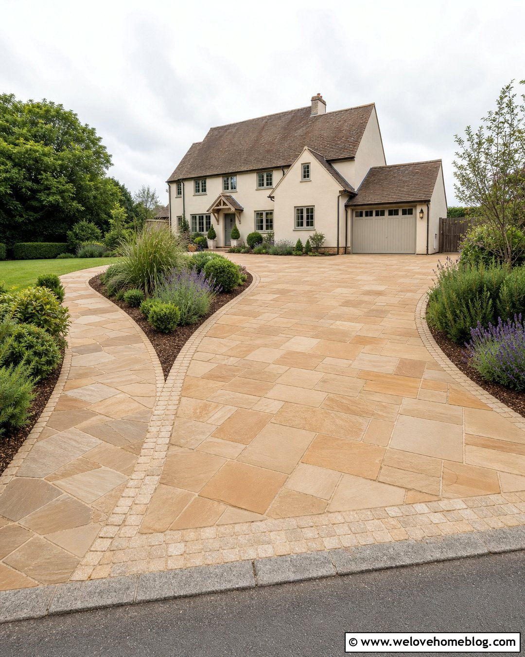 Natural Sandstone Driveway - 30 driveway uk ideas