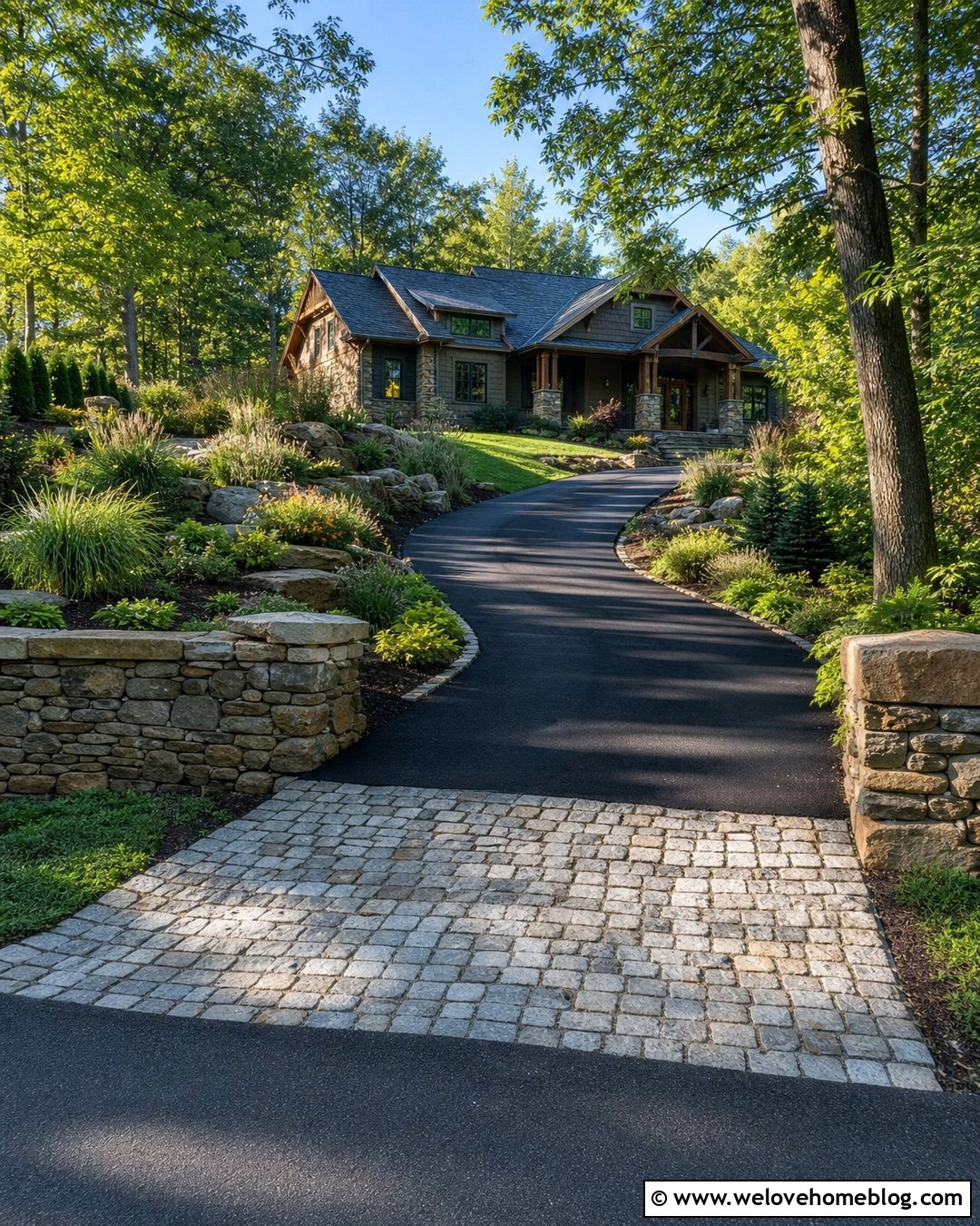Natural Stone Driveway Retaining Wall - 35 Driveway Retaining Wall Ideas