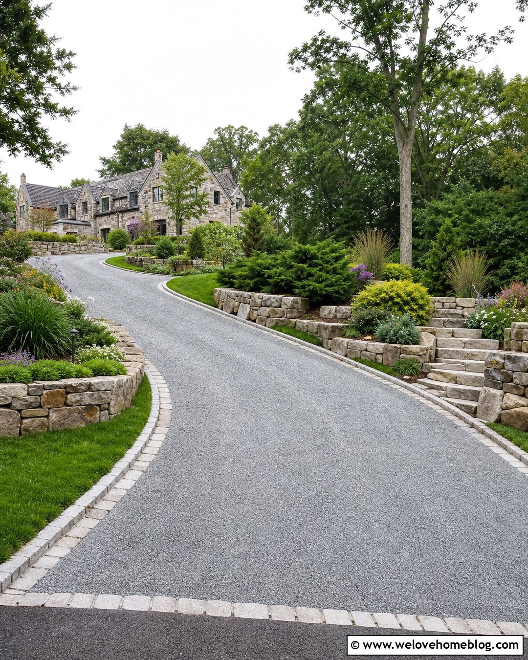 Natural Stone Terrace Driveway - 20 terrace driveway ideas