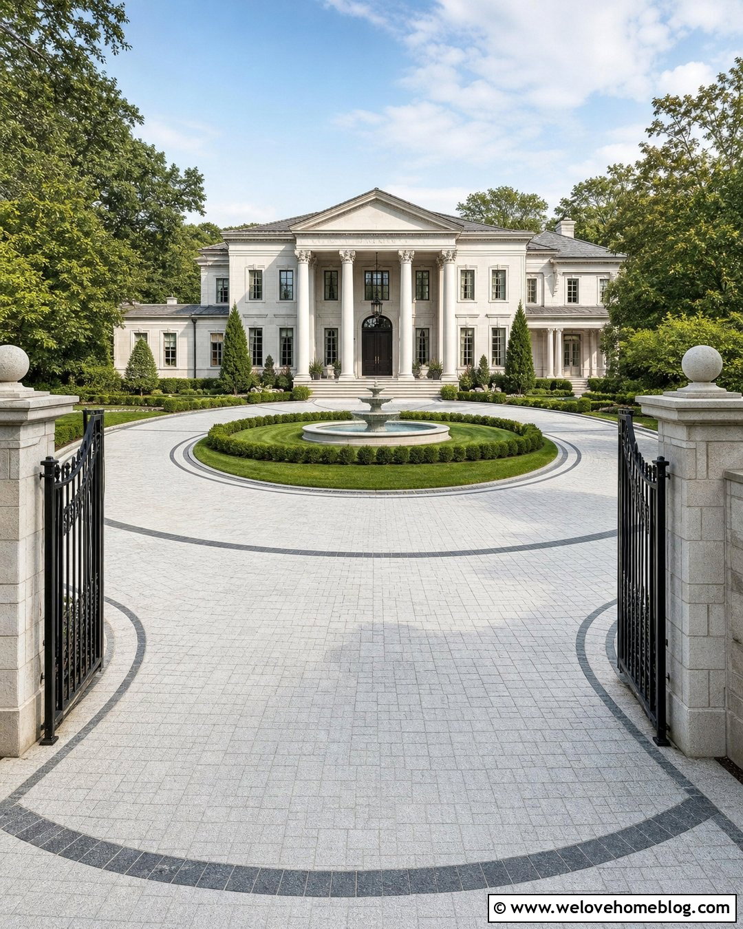 Neoclassical Mansion Circle Driveway With Columns - 20 Mansion With Circle Driveway Ideas