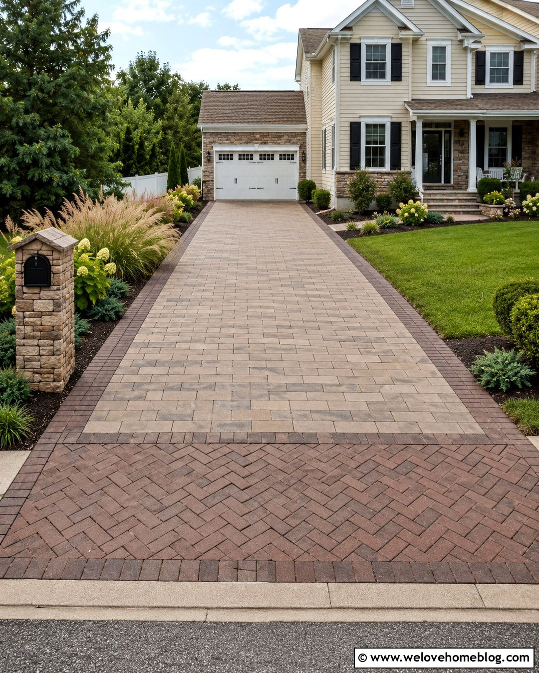 Nicolock Colonial Cobble Pavers With Brick Apron - 20 Nicolock Driveway Pavers Ideas