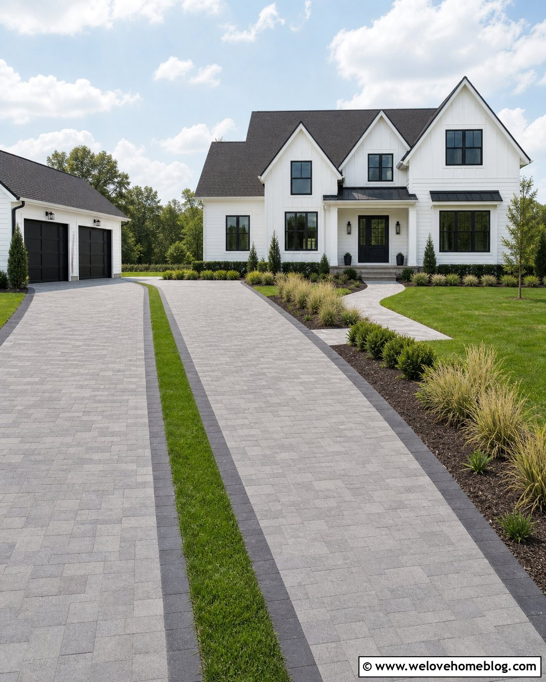 Nicolock Driveway With Grass Strips - 20 Nicolock Driveway Ideas