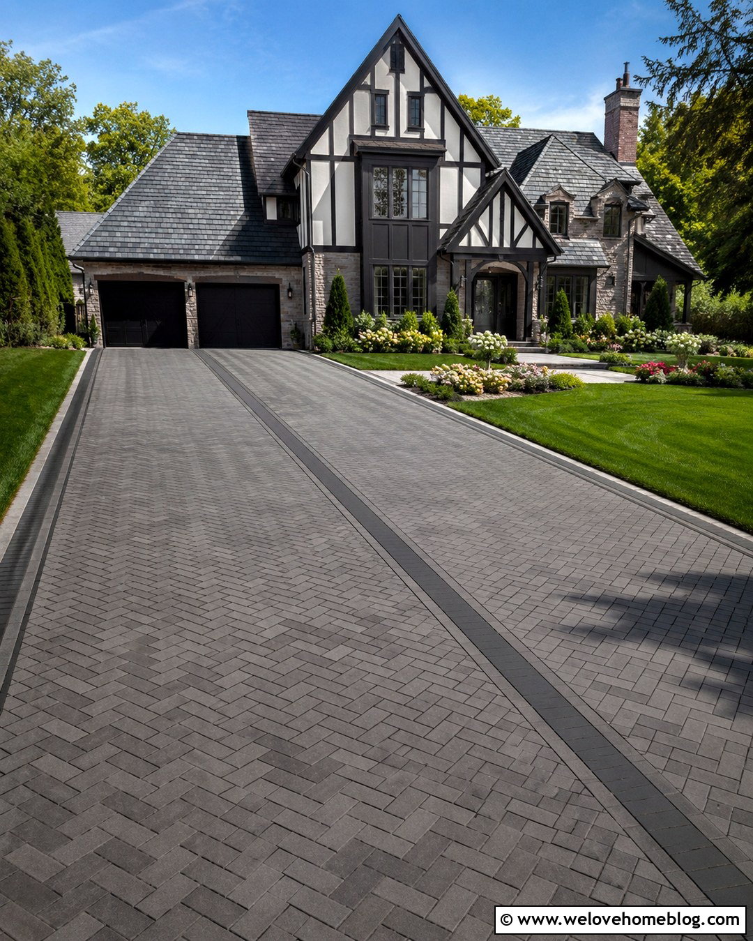 Nicolock Herringbone Paver Driveway - 20 Nicolock Driveway Ideas
