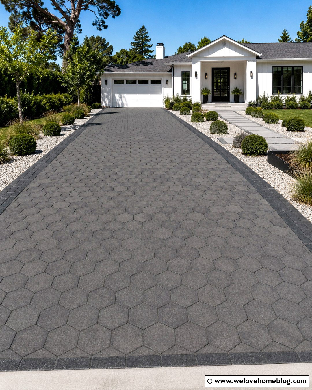 Nicolock Hex And Paragram Pavers With Geometric Pattern - 20 Nicolock Driveway Pavers Ideas