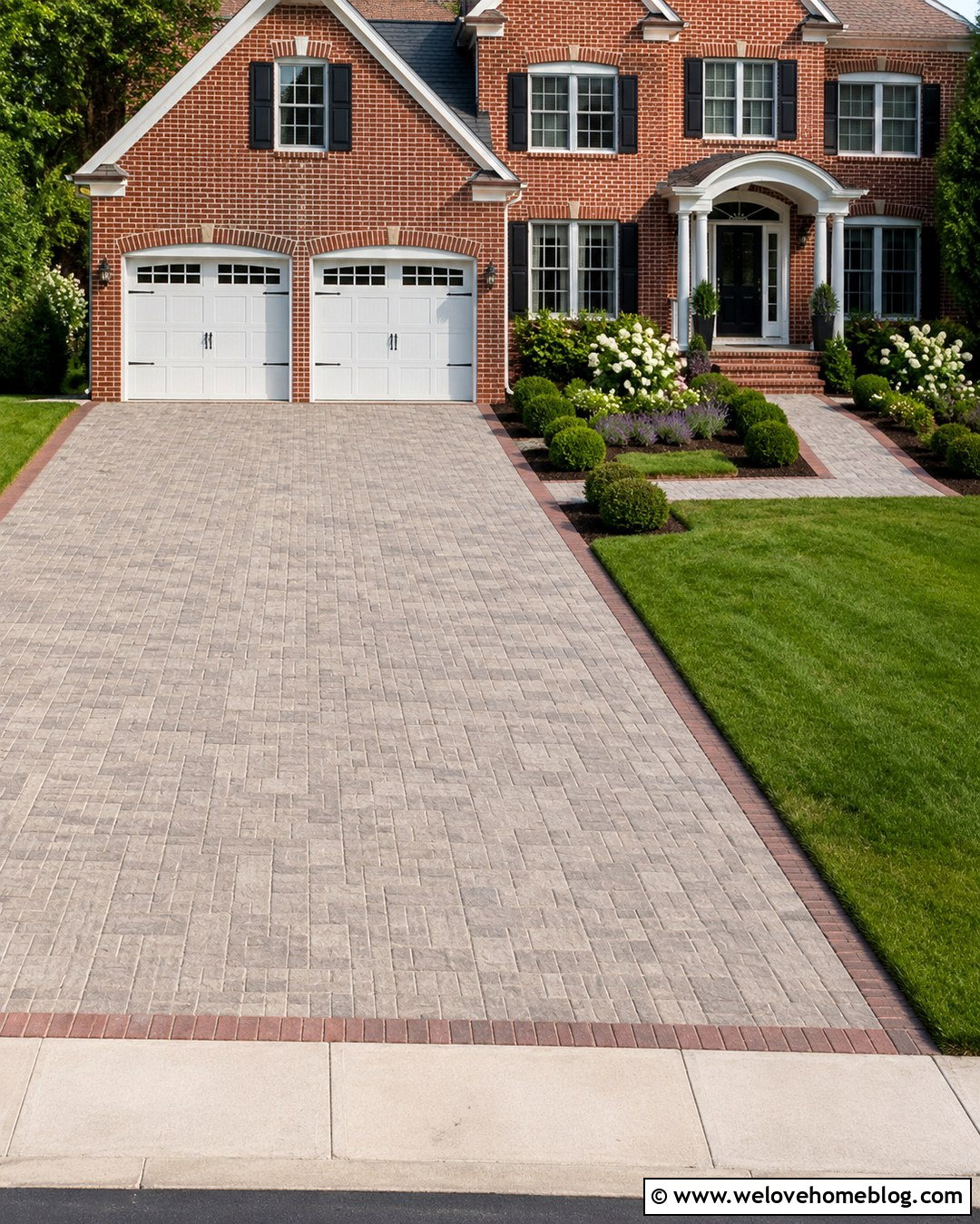 Nicolock Paver Driveway With Brick Border - 20 Nicolock Driveway Ideas