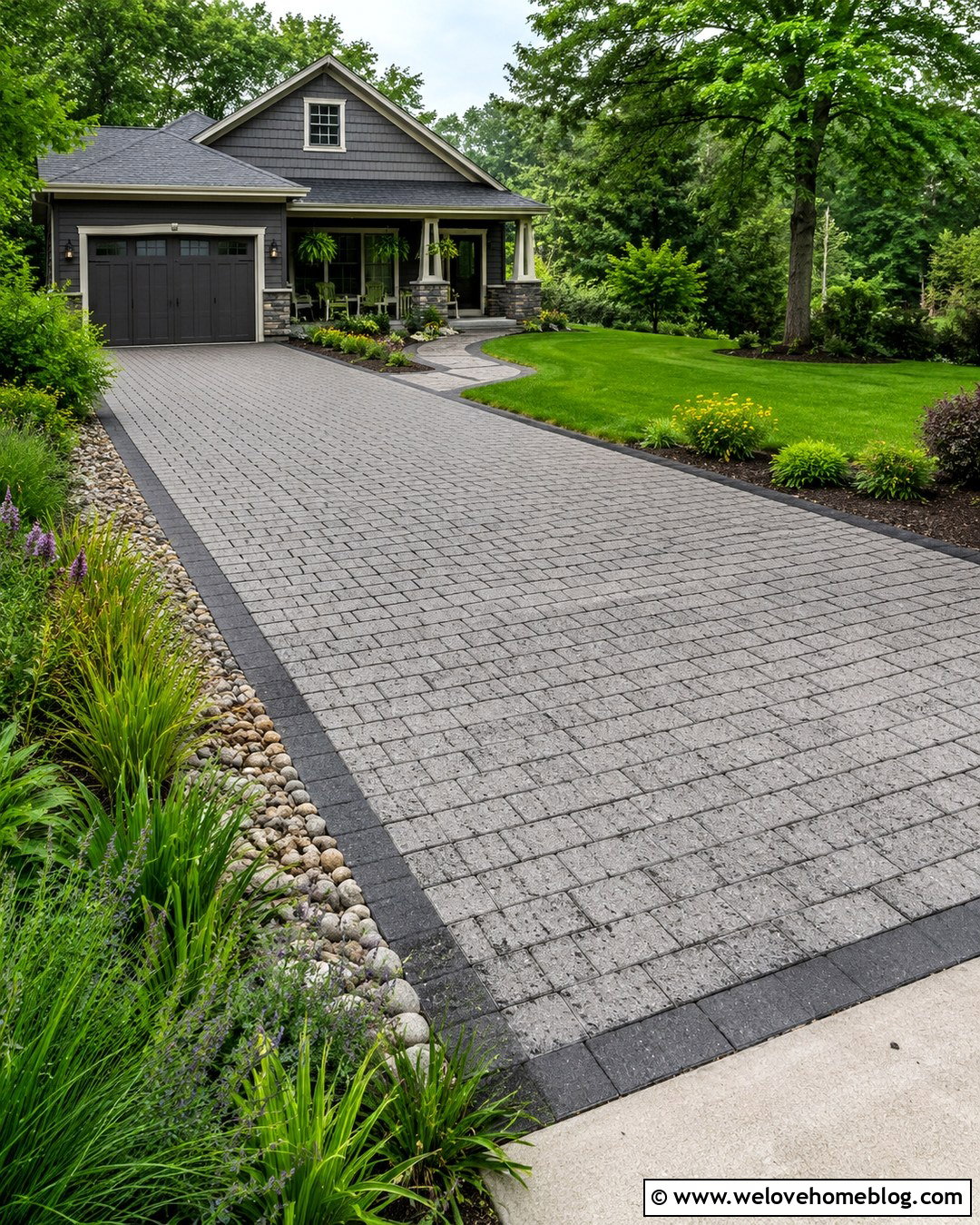 Nicolock Permeable Pavers With Rain Garden - 20 Nicolock Driveway Pavers Ideas