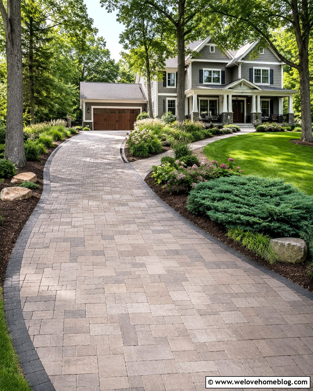 Nicolock Stone Ridge Curved Driveway - 20 Nicolock Driveway Ideas