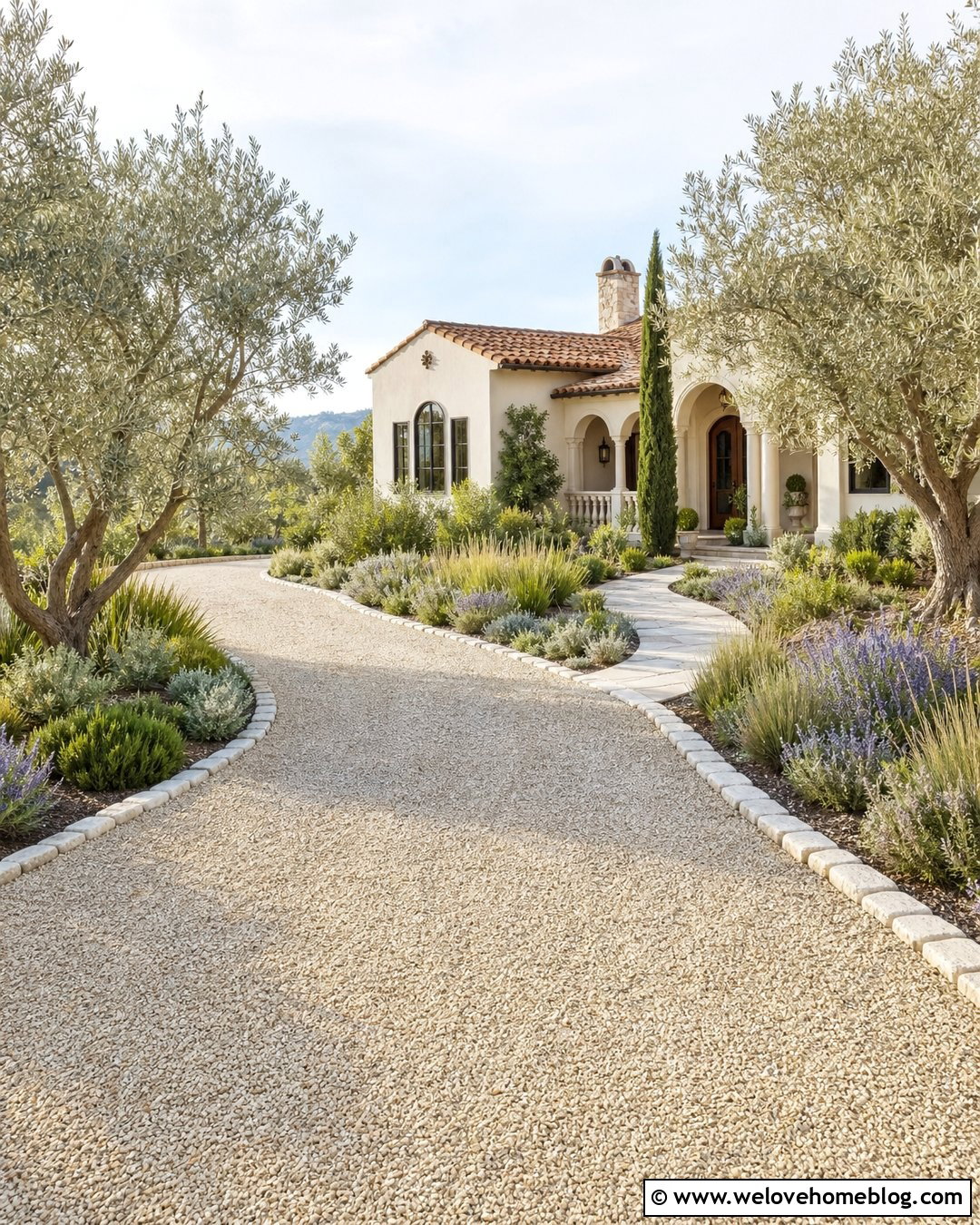 Olive Tree Gravel Driveway - 20 treed driveways ideas