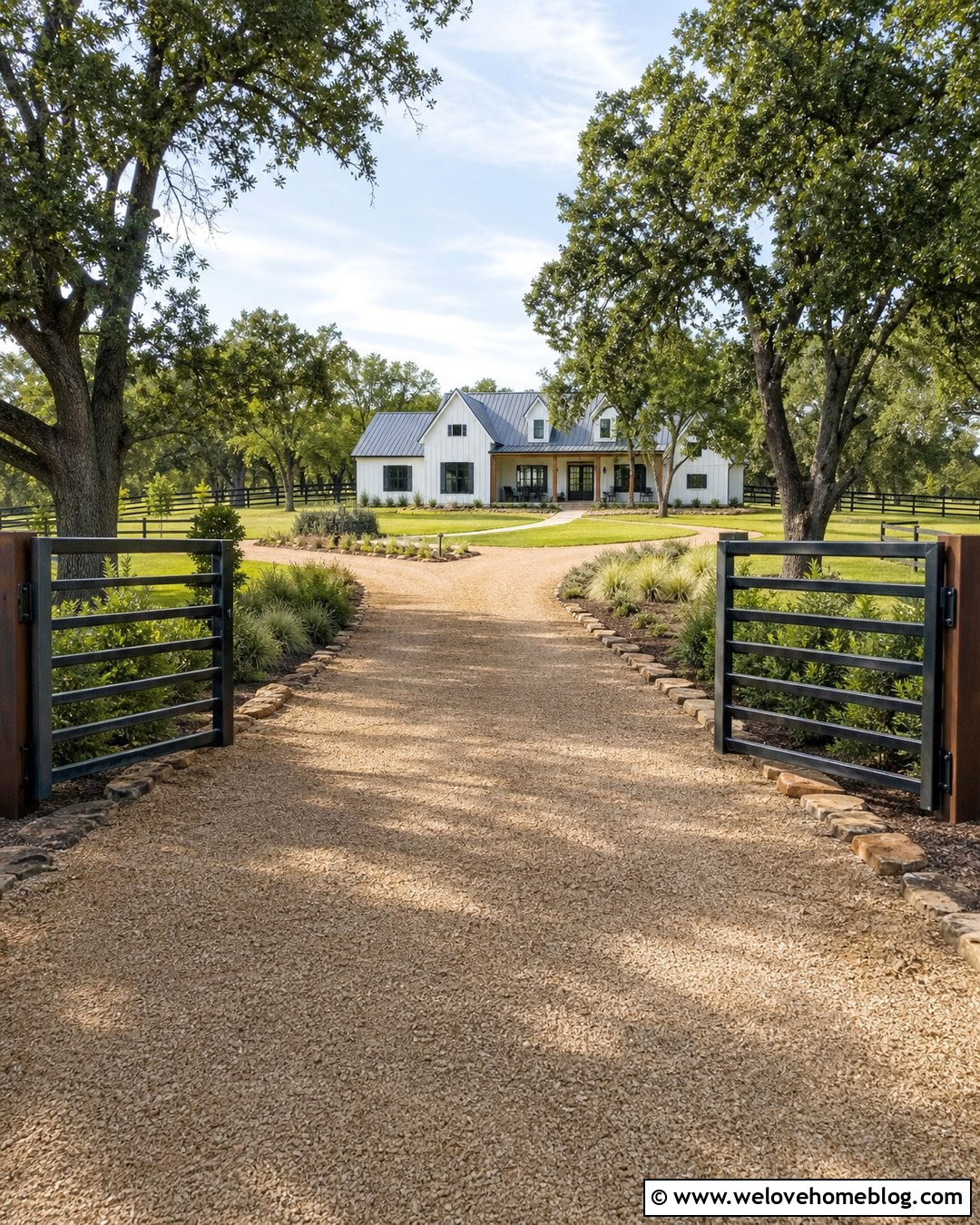 Open Horizontal Slat Driveway Gate - 20 horizontal driveway gate ideas