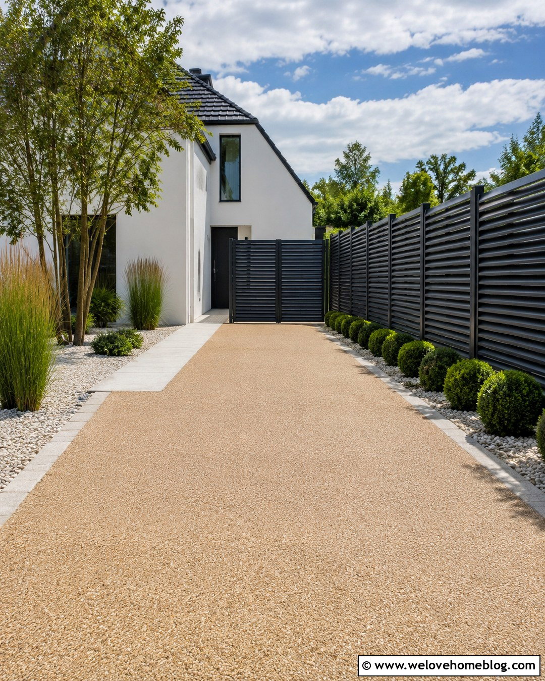 Open Picket Driveway Fencing - 20 Contemporary Driveway Fencing Ideas