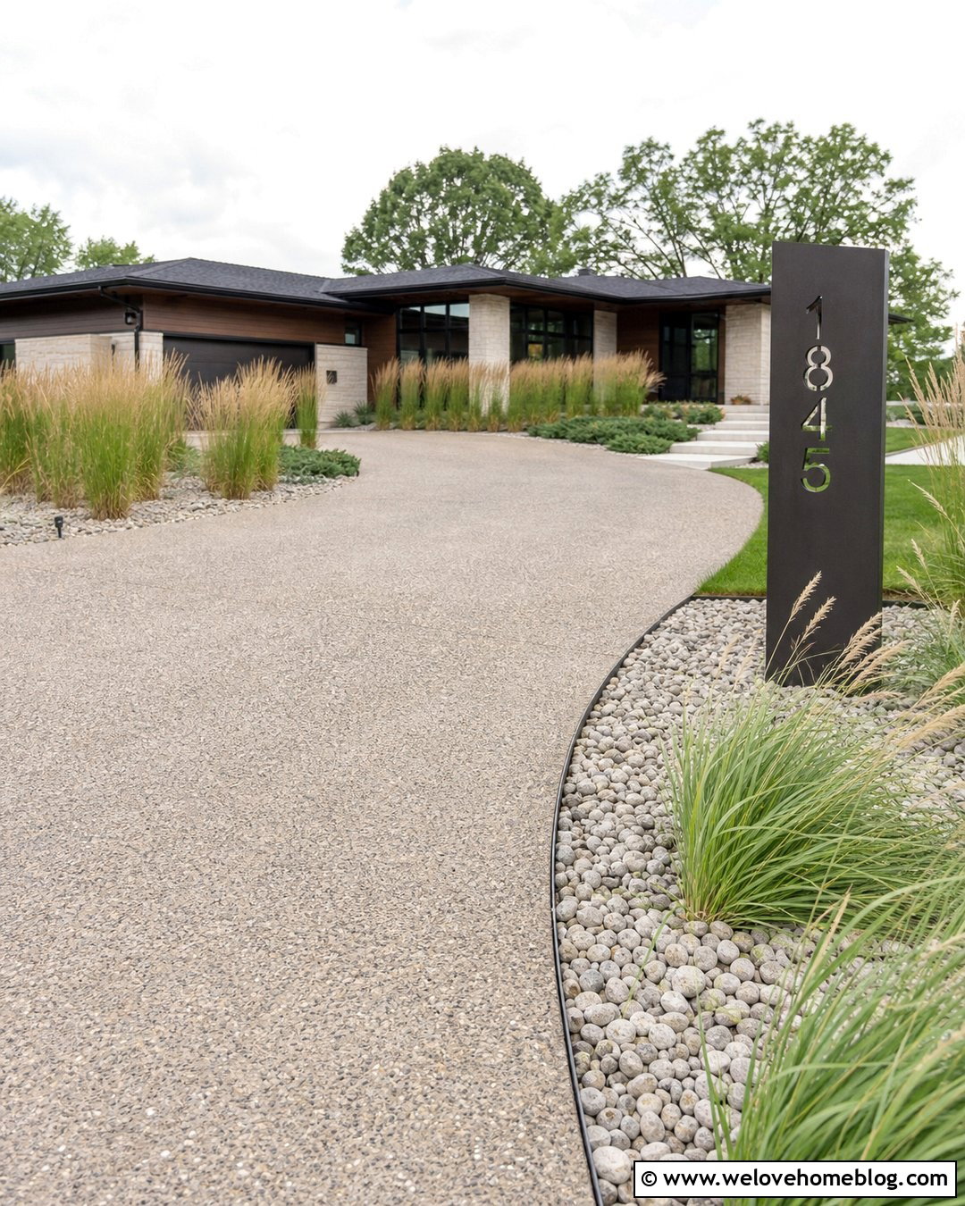 Ornamental Grass Driveway Address Sign - 45 driveway address sign ideas