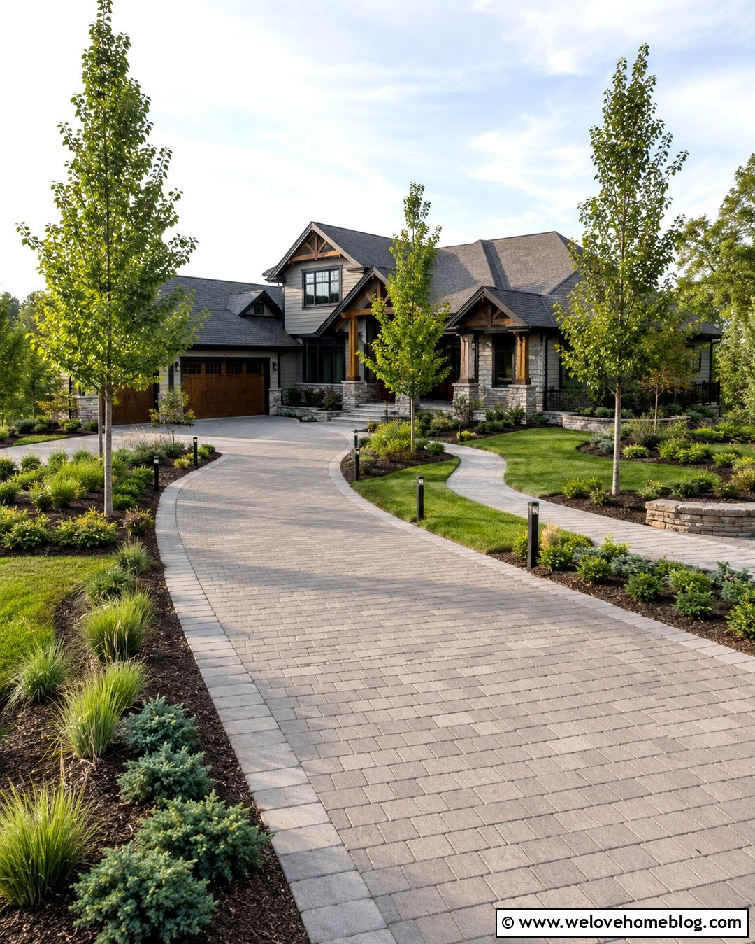 Ornamental Pear Tree Driveway With Landscape Lighting - 20 Ornamental Pear Tree Driveway Ideas