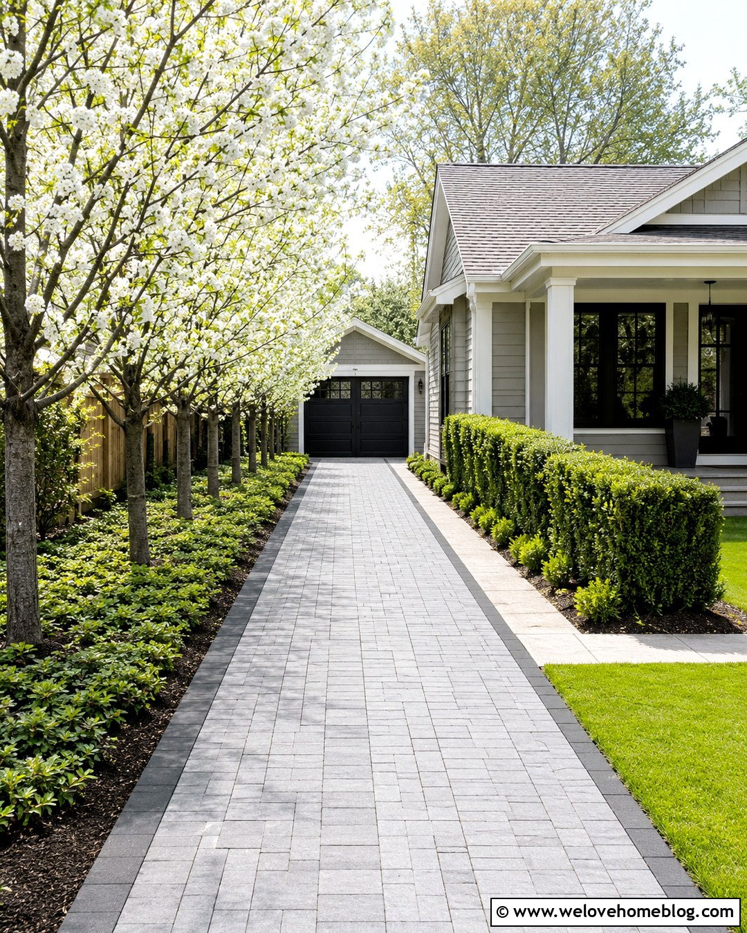 Ornamental Pear Tree Narrow Paver Driveway - 20 Ornamental Pear Tree Driveway Ideas