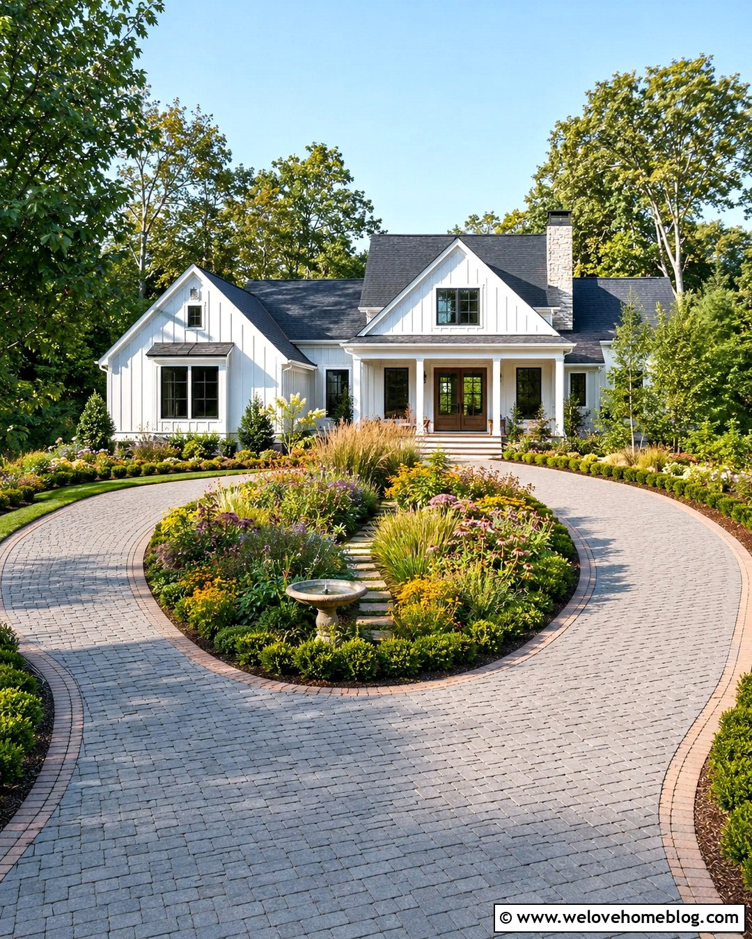 Oval Driveway With Pollinator Garden - 20 oval driveway landscaping ideas