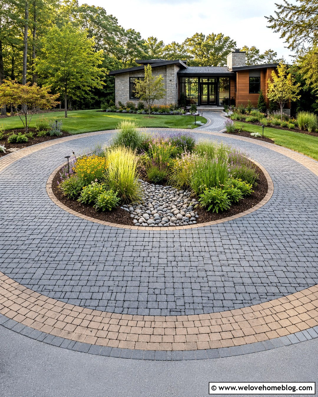 Oval Driveway With Rain Garden Center - 20 oval driveway landscaping ideas
