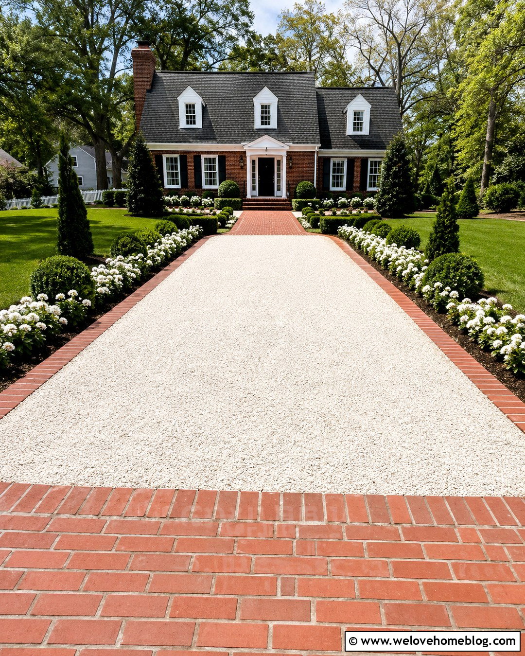 Oyster Shell Driveway With Brick Edging - 20 Oyster Shell Driveway Ideas