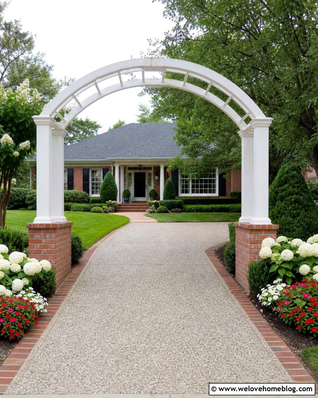 PVC Driveway Arch With Brick Pillars - 20 pvc driveway arch ideas