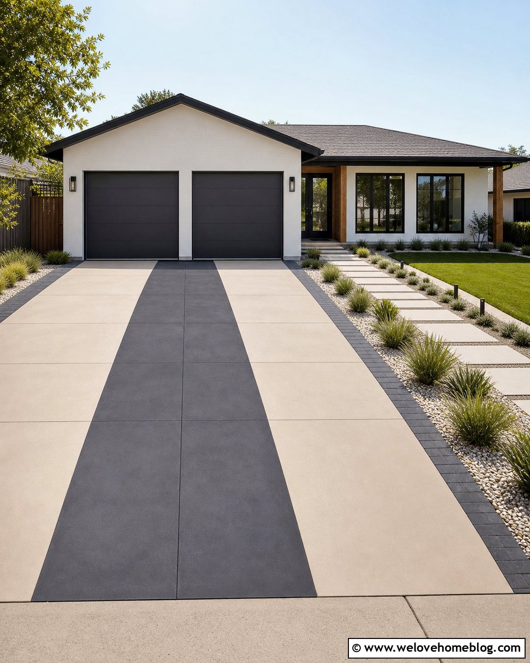 Painted Driveway With Center Stripe - 25 paint driveway ideas