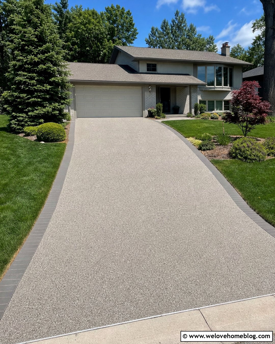 Painted Driveway With Speckled Finish - 25 paint driveway ideas
