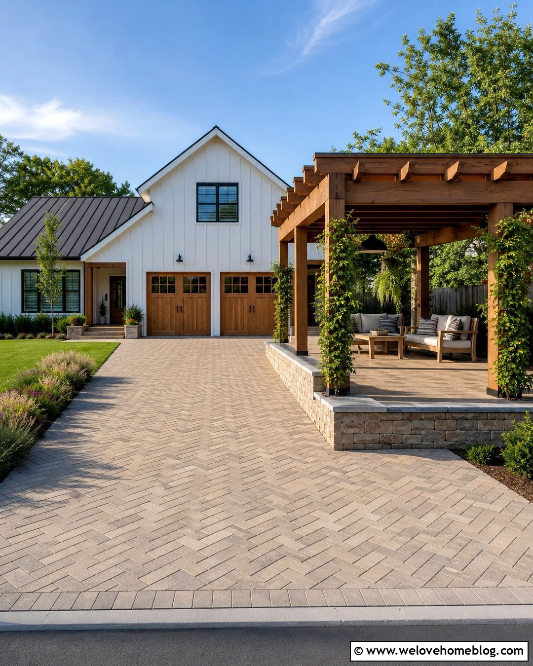 Patio And Driveway With Pergola - 20 Patio And Driveway Combo Ideas