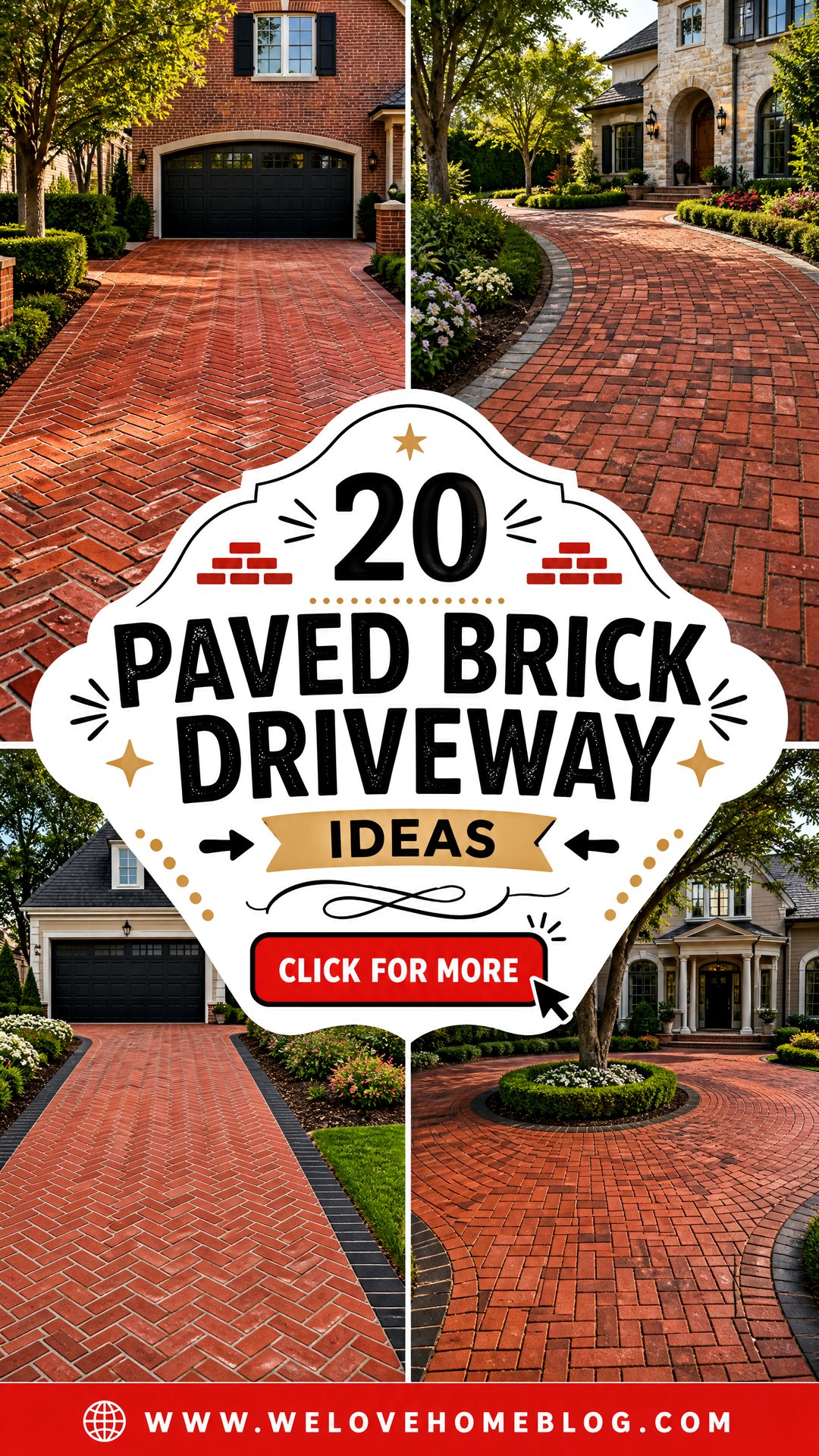 20 Paved Brick Driveway Ideas for Warm Timeless Curb Appeal - 20 Paved Brick Driveway Ideas for Warm, Timeless Curb Appeal