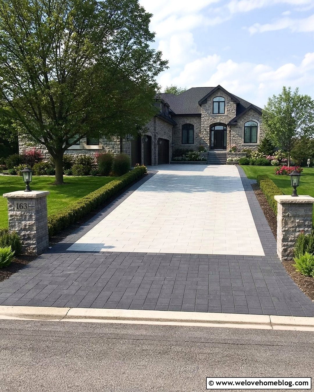 Paved Driveway With Contrasting Apron - 35 paved driveway ideas