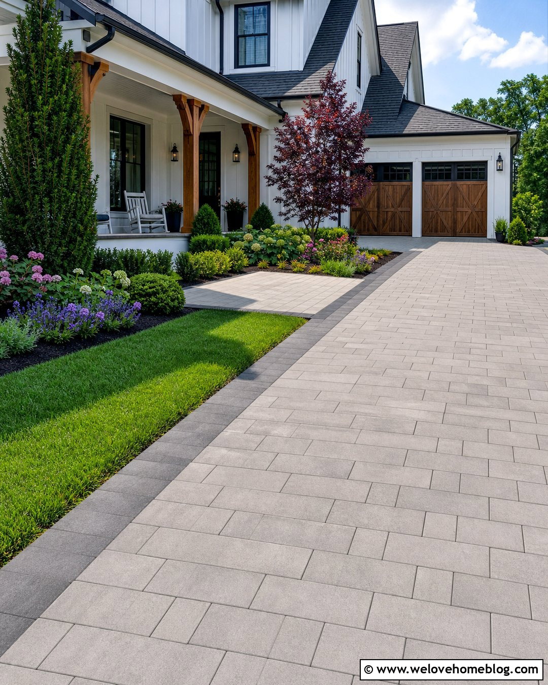 Paved Driveway With Matching Walkway - 35 paved driveway ideas