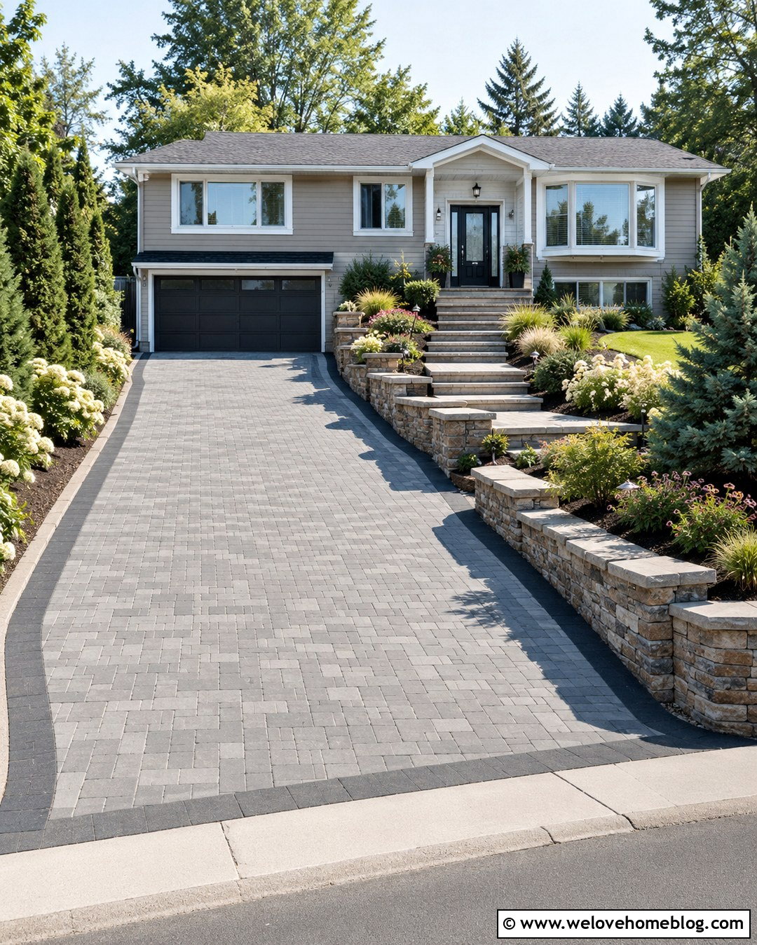 20 Paved Driveway With House Ideas for Cohesive Curb Appeal