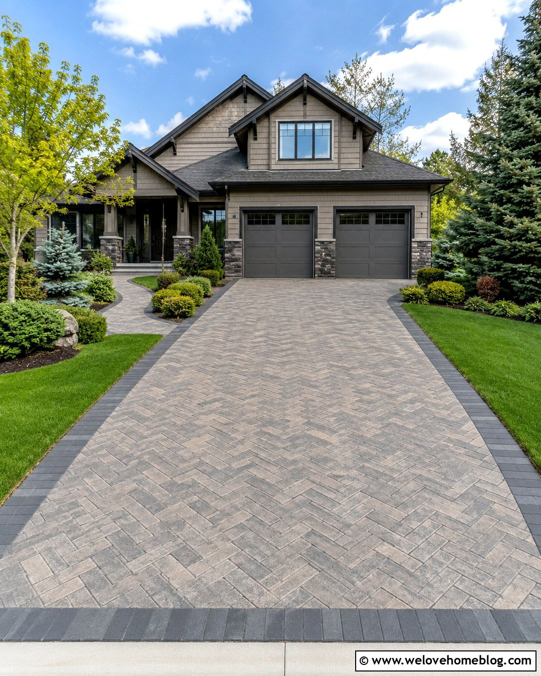 Paver Double Garage Driveway - 20 double garage driveway design ideas