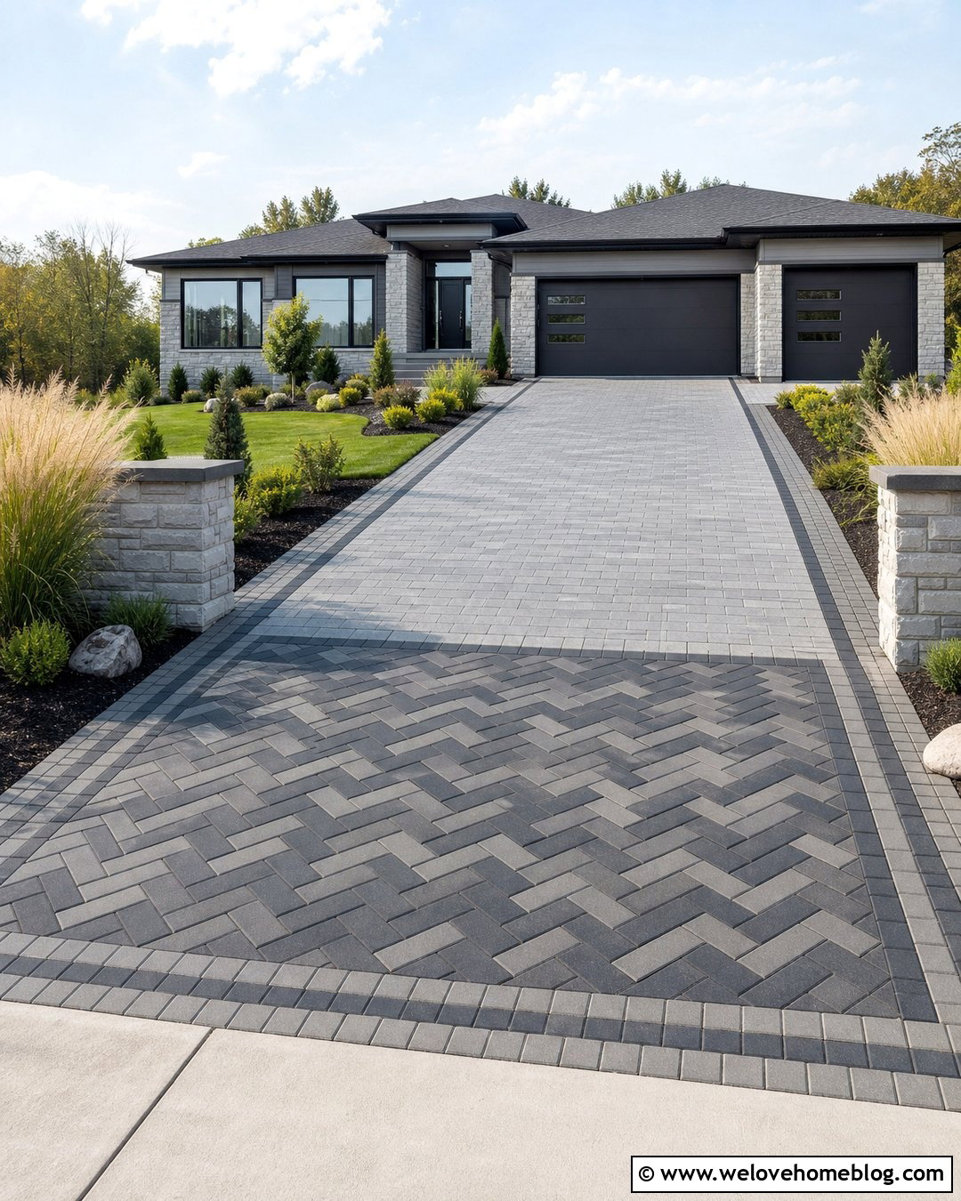 Paver Driveway Entrance Apron - 40 driveway pavers ideas