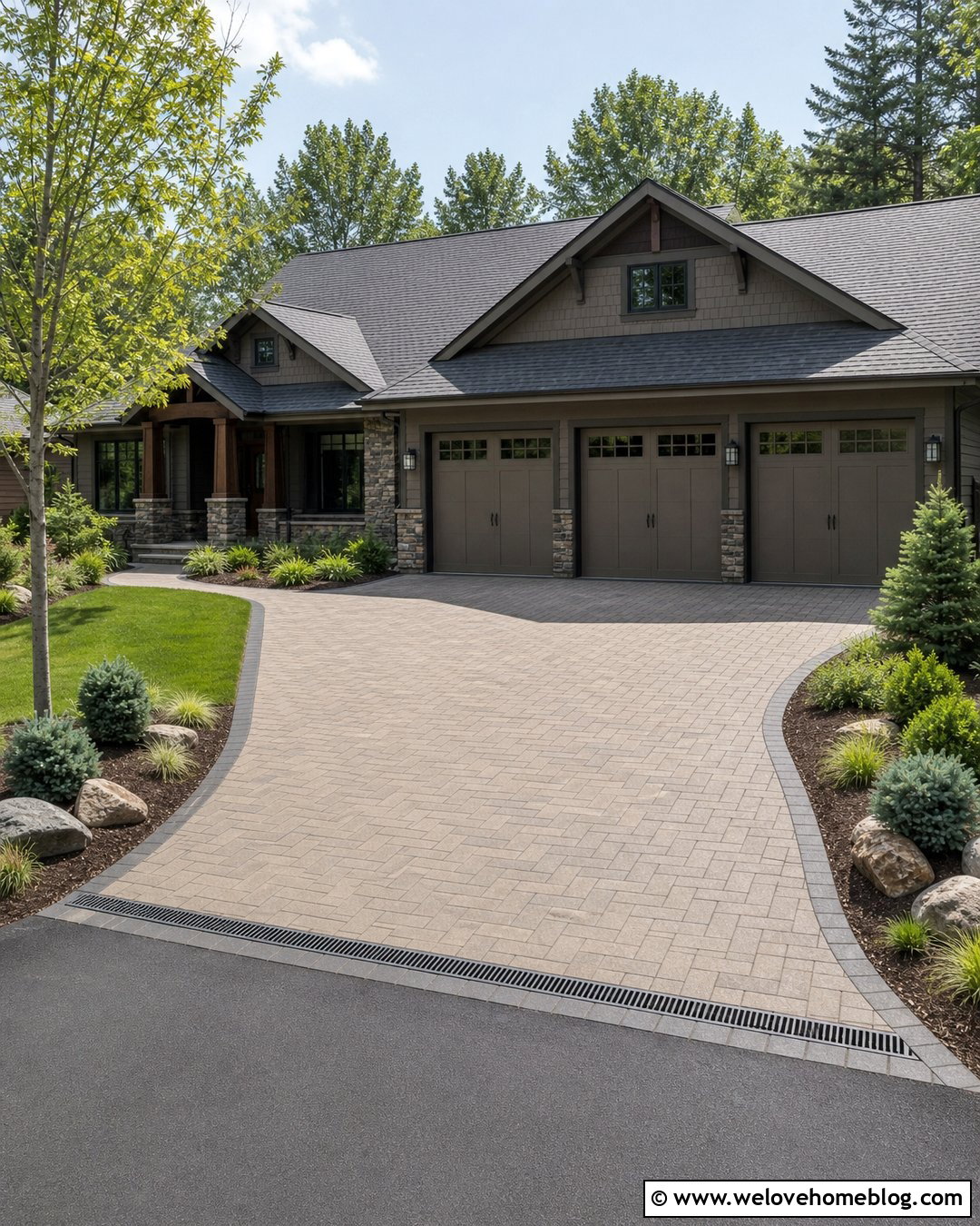 Paver Driveway Extension Around Garage - 25 Paver Driveway Extension Ideas