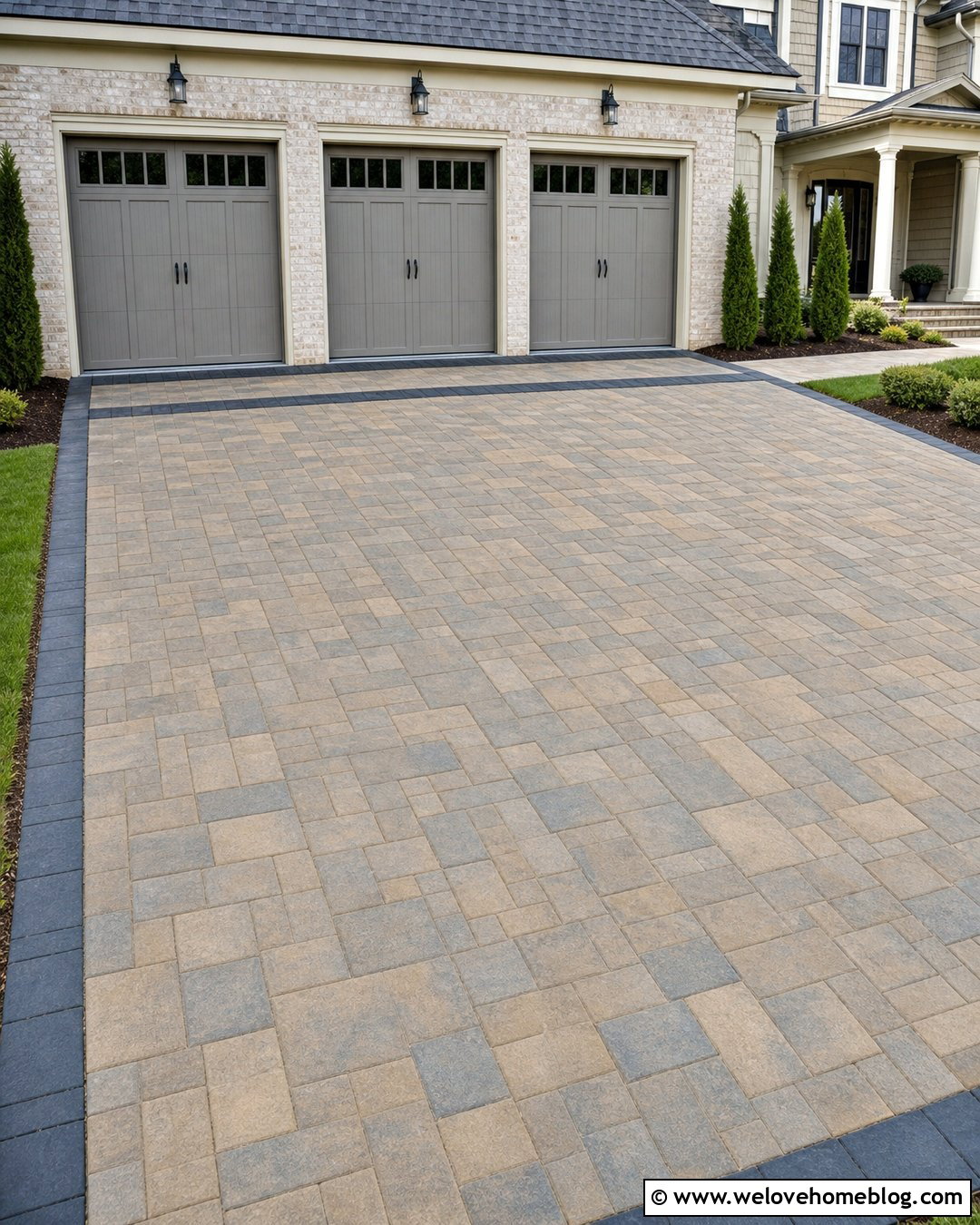 Paver Driveway Garage Transition - 40 driveway pavers ideas