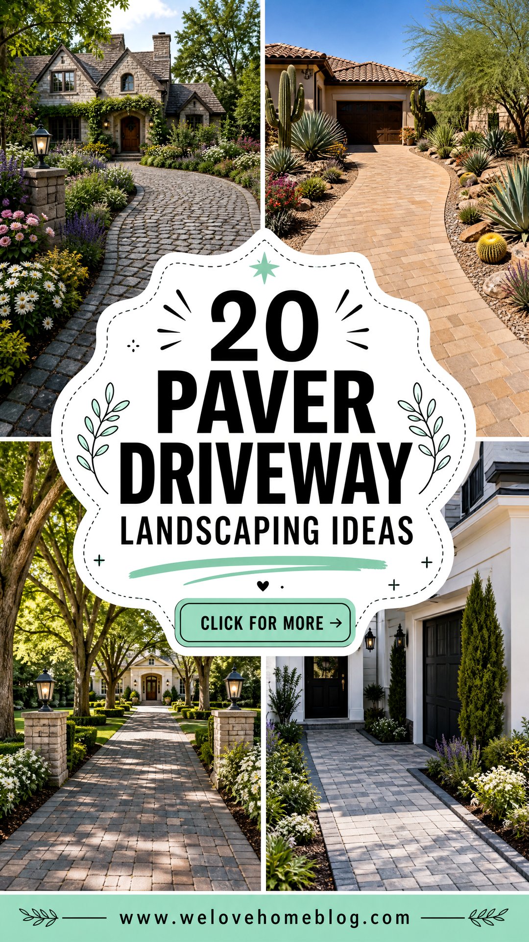 20 Paver Driveway Landscaping Ideas for a Polished Front Yard - 20 Paver Driveway Landscaping Ideas for a Polished Front Yard