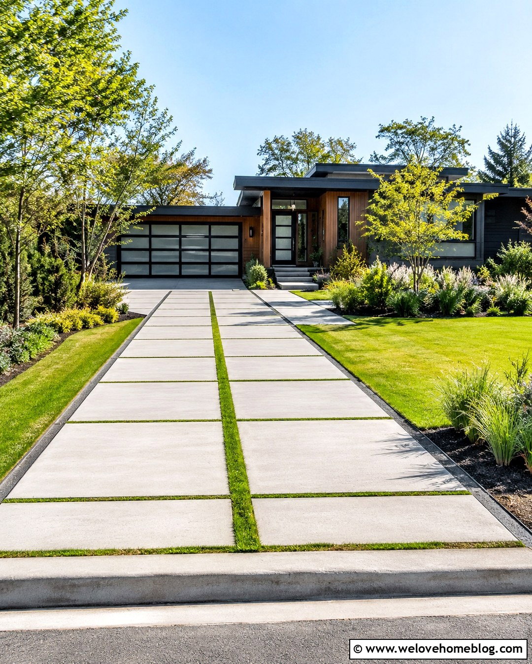 Paver Driveway With Grass Strips - 20 Paver Driveway Ideas