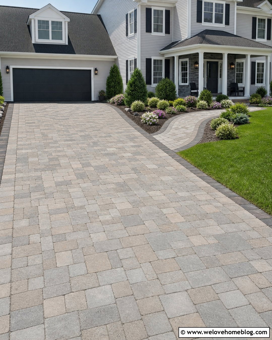 Paver Driveway With Matching Walkway - 35 driveway pavers design ideas