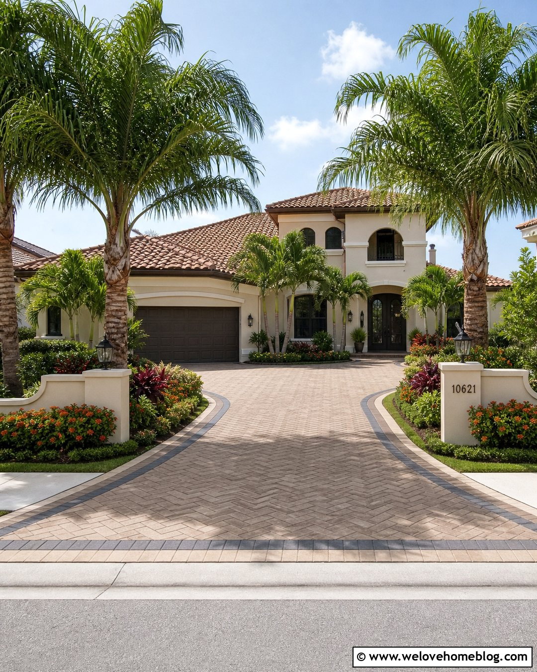 Paver Driveway With Palm Trees - 25 Palm Tree Driveway Entrance Ideas