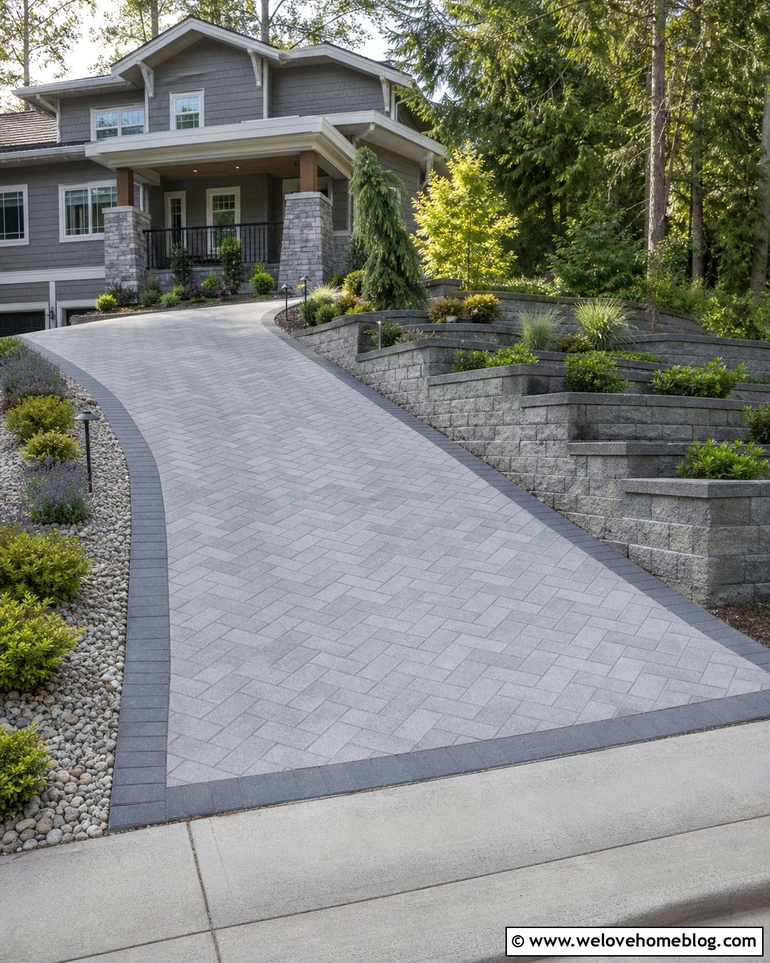 Paver Driveway With Retaining Wall - 35 driveway pavers design ideas