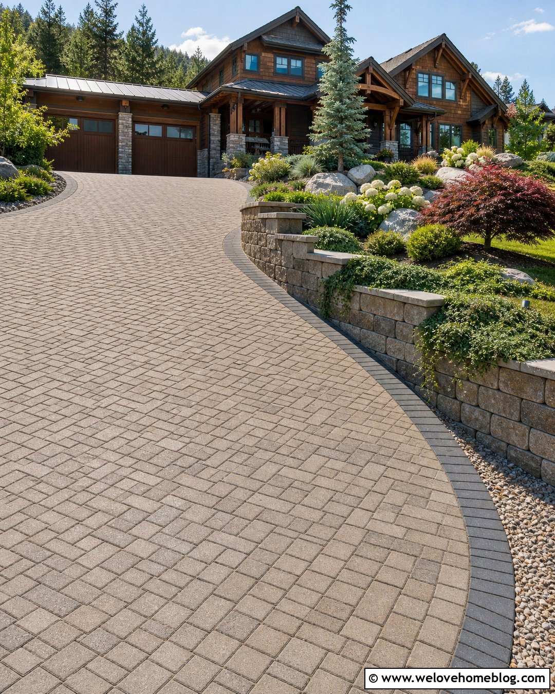Paver Driveway With Retaining Wall - 20 Parking Pavers Driveways Ideas