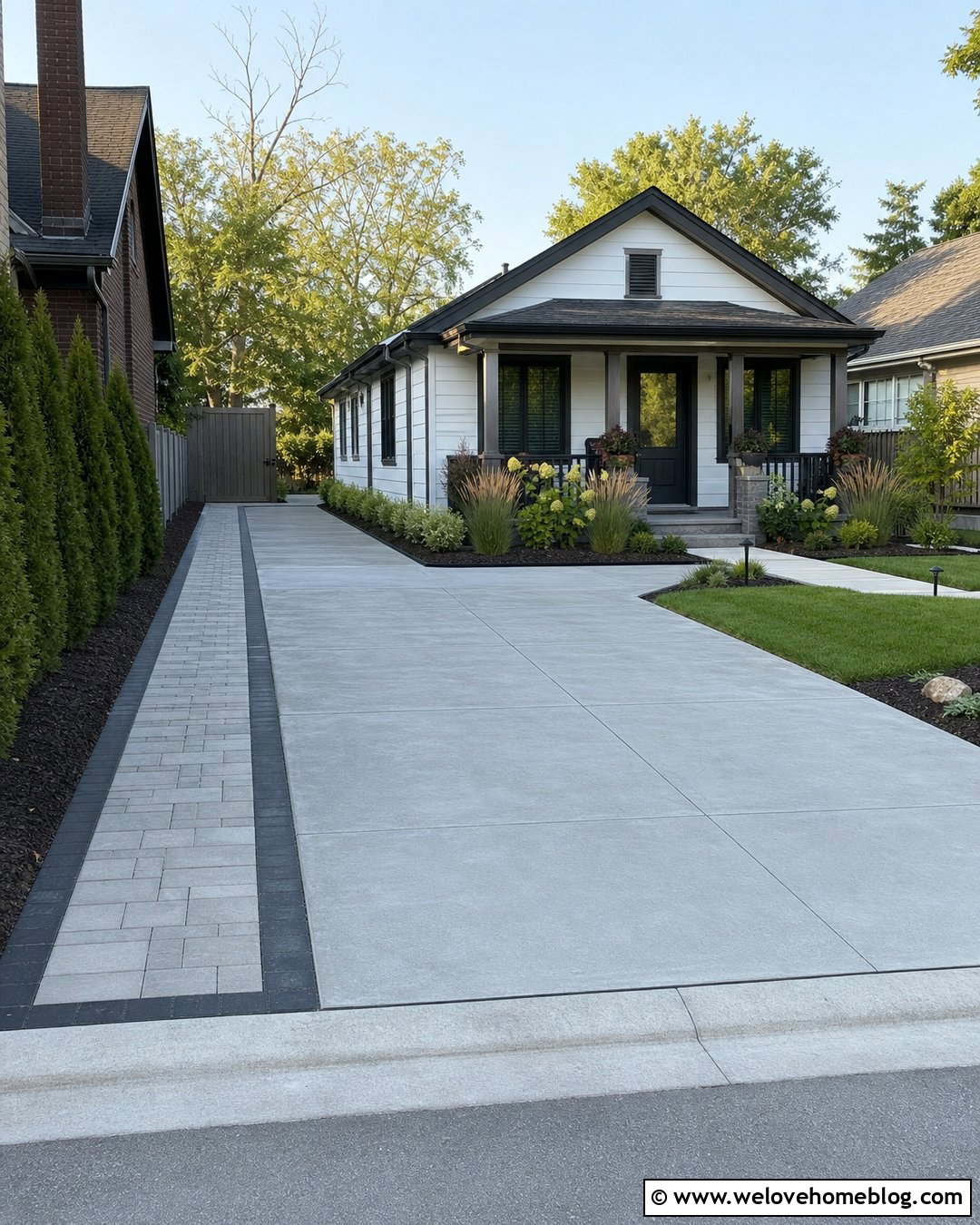 Paver Utility Path Beside A Driveway - 20 Adding Pavers To Side Of Driveway Ideas