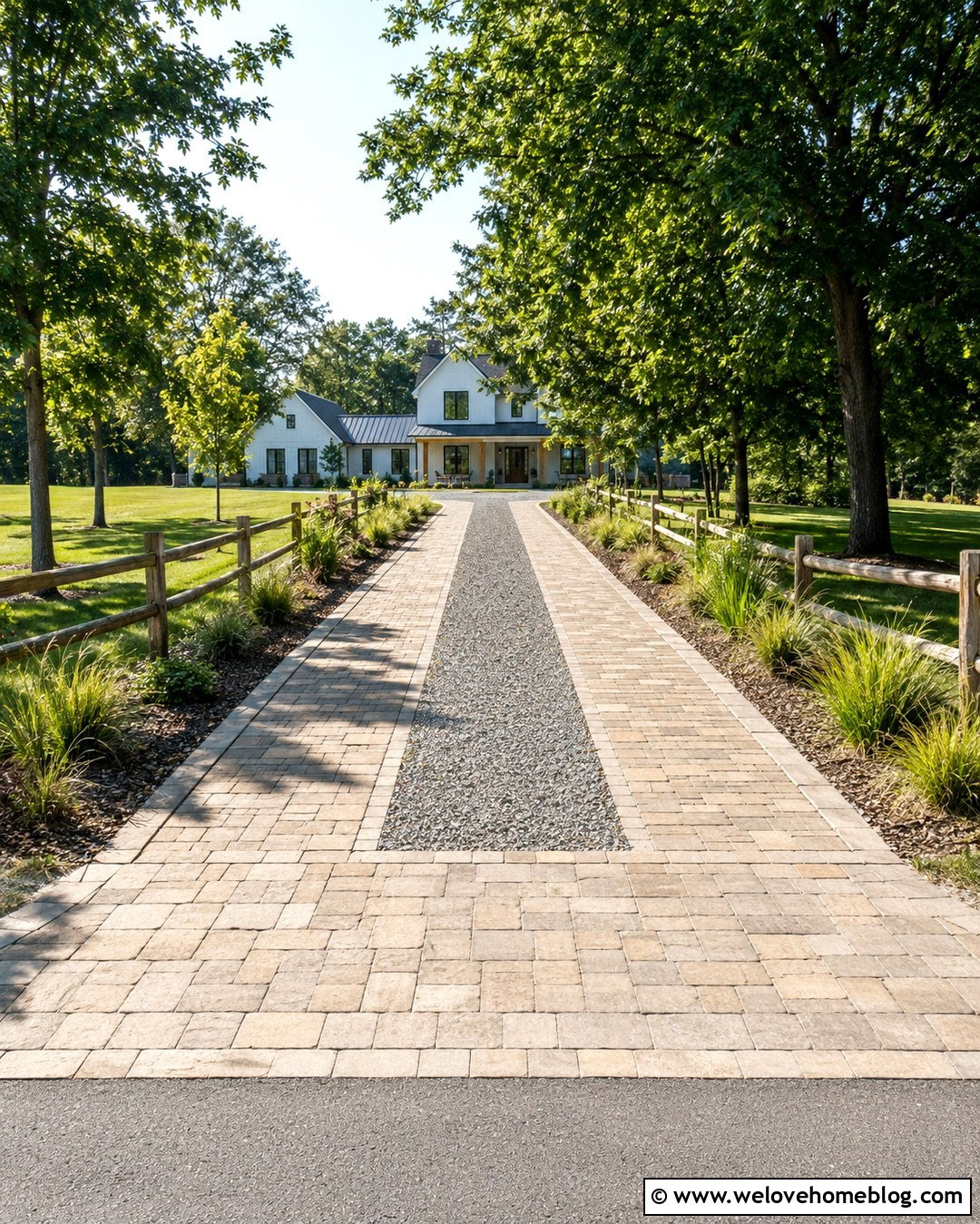 Paving Stone Driveway With Gravel Center - 20 Paving Stone Driveway Ideas