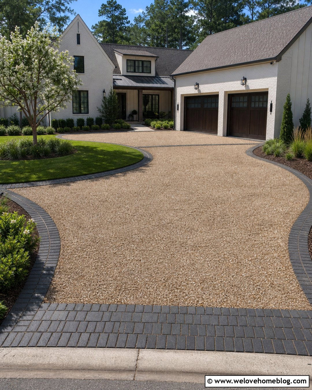 20 Pea Gravel Circular Driveway Ideas for a Graceful Home Entry