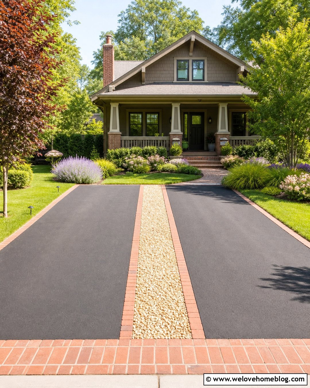 Pea Gravel Driveway Divider - 25 Driveway Divider Ideas