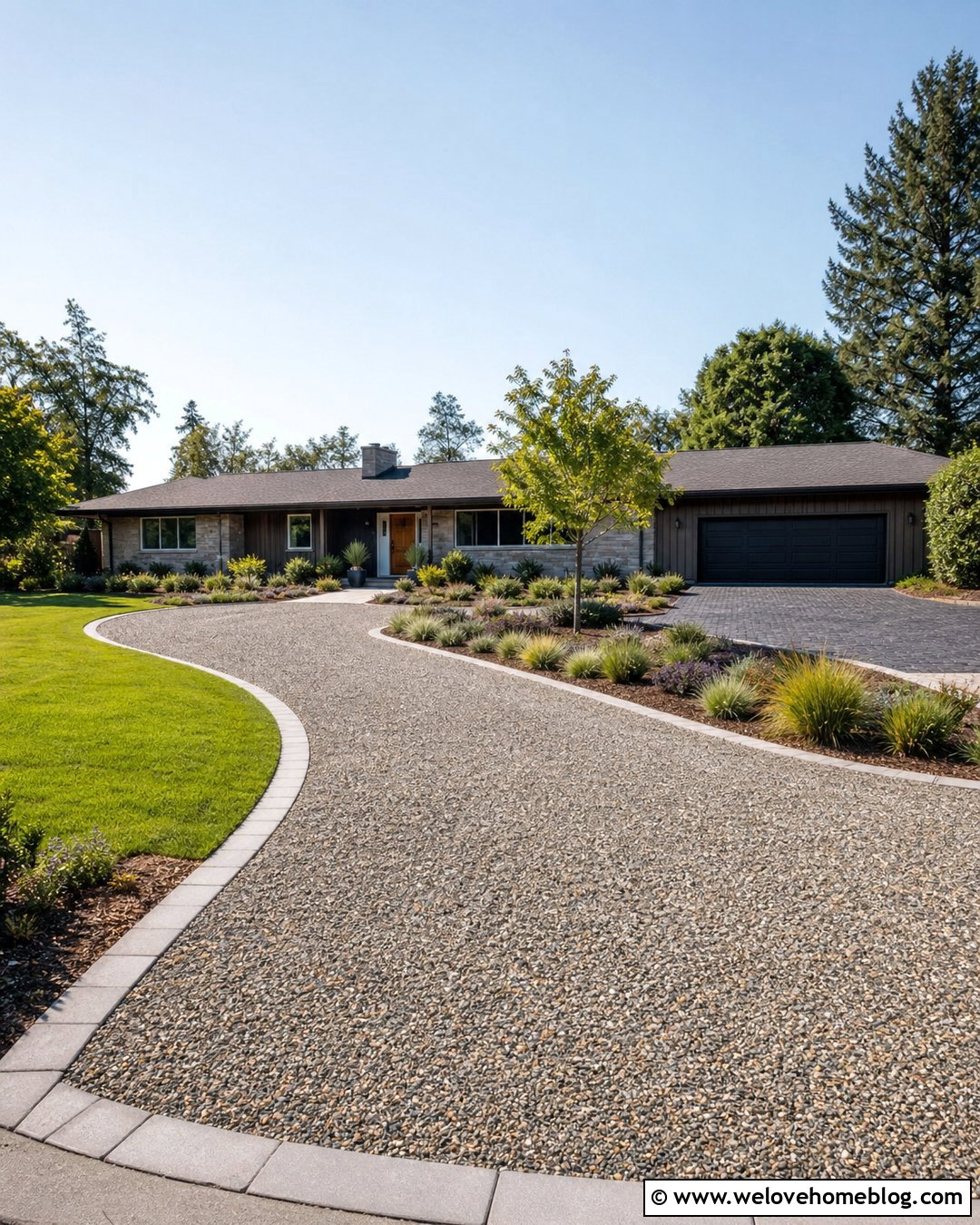 Pea Gravel Driveway For Ranch House - 35 Pea Gravel Driveway Ideas
