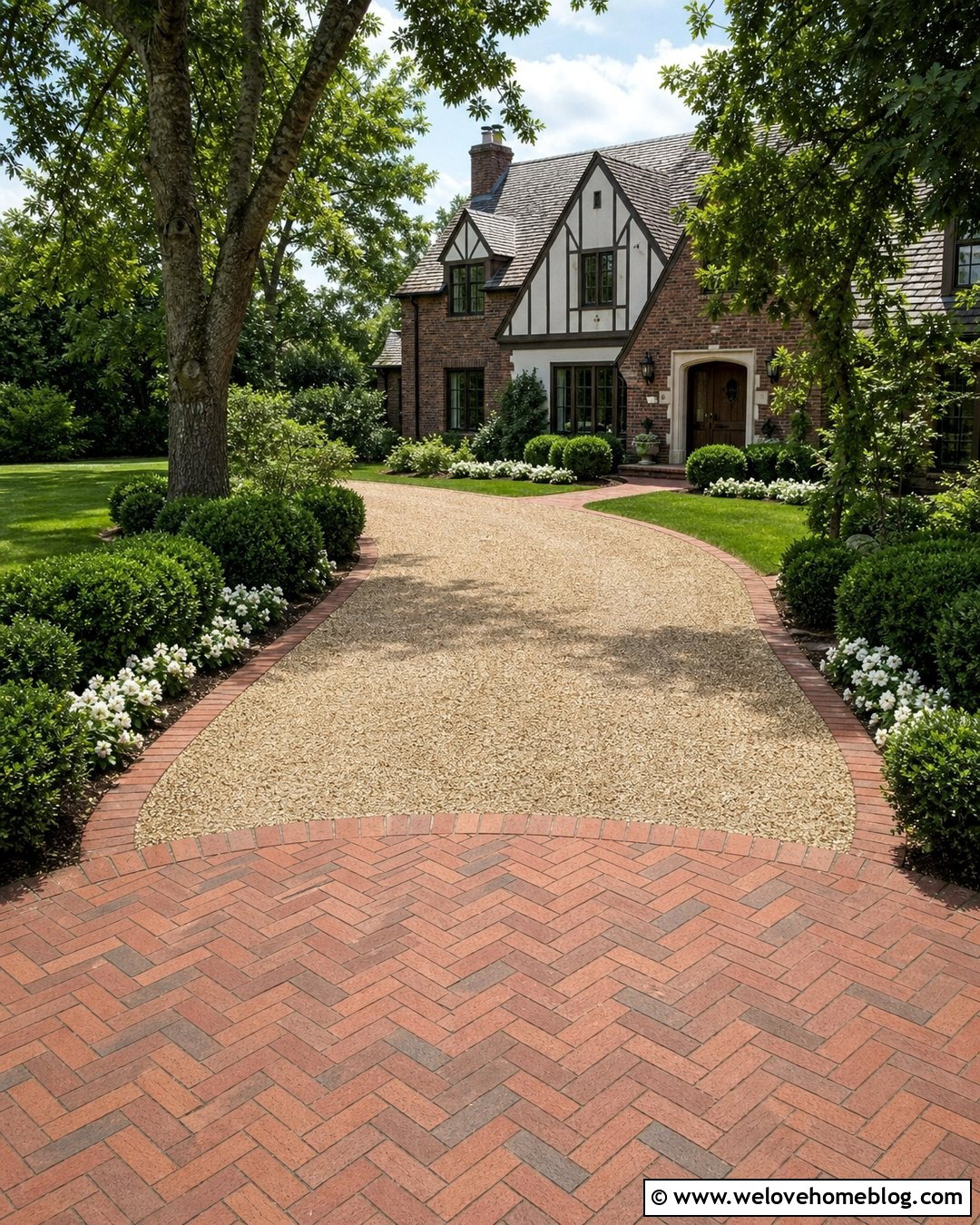 Pea Gravel Driveway With Brick Apron - 35 Pea Gravel Driveway Ideas