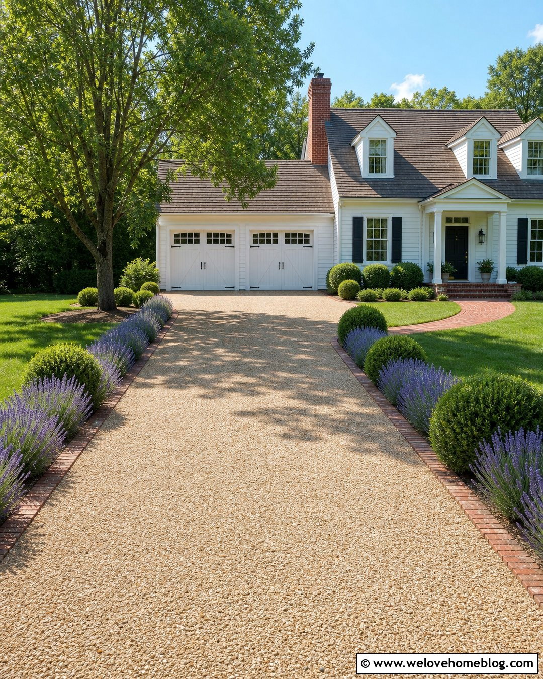 Pea Gravel Driveway With Brick Edging - 35 cheap driveway ideas