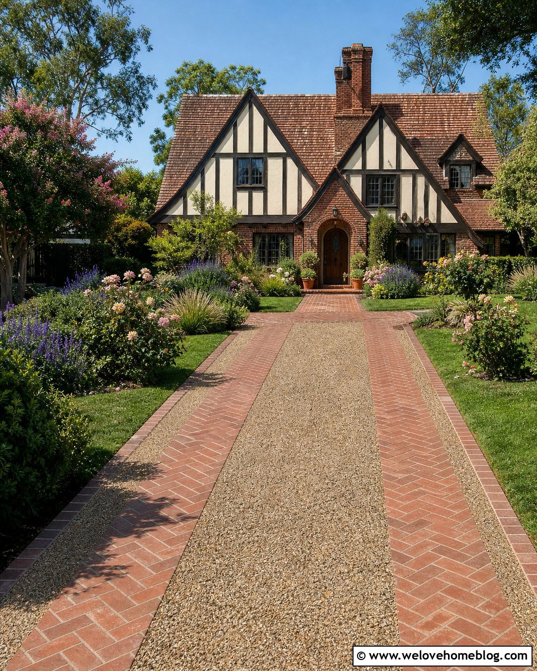 Pea Gravel Driveway With Brick Parking Strips - 35 Pea Gravel Driveway Ideas